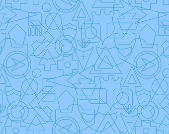 Sun Print Luminance by Alison Glass in Twenty Sky blue cotton quilting fabric from Andover