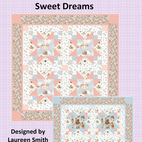 Sweet Dreams - Blue Forest Dreams Kit - Featuring the Forest Dreams collection by Dear Stella - Finished Size: 39" x 39"