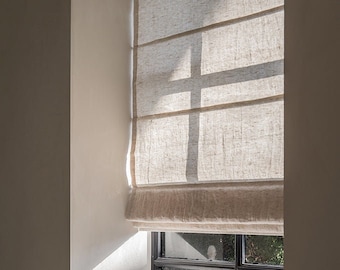 Roman Shade | Sheers roman shade | Cream | Gray | White | Privacy | Window Blind | Drapery | Curtains | Contemporary | Modern |