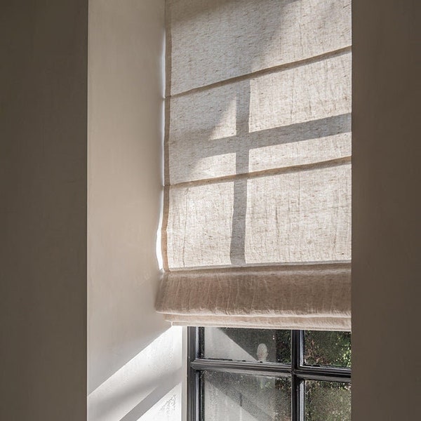 Roman Shade | Sheers roman shade | Cream | Gray | White | Privacy | Window Blind | Drapery | Curtains | Contemporary | Modern |