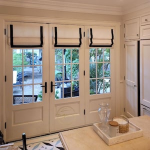 Door Blinds | Roman Shade for French  Door | Window Blinds | Custom | Variety of Colors | Blackout or Cotton Lining | Handmade