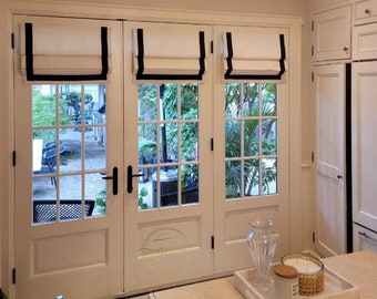Custom Roman Shade | Roman Shade for French  Door | Custom | Variety of Colors | Blackout or Cotton Lining | Handmade