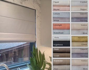 Roman shades  |  Cream Roman Shade | Window Blinds | Custom | Variety of Colors | Blackout or Cotton Lining | Handmade | Cotton Linen |