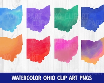 Watercolor Ohio Clip Art PNGs