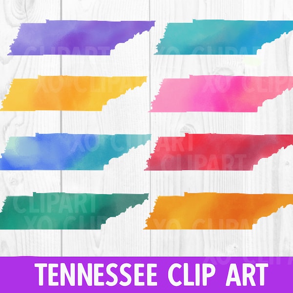 Watercolor Tennessee Clip Art PNGs