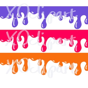 Paint Drip Clip Art PNG Paquete de ocho para sublimación de diseño gráfico y pegatinas digitales
