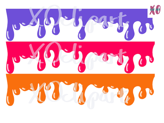 Paint Drip Clip Art PNG Bundle of Eight for Graphic Design - Etsy