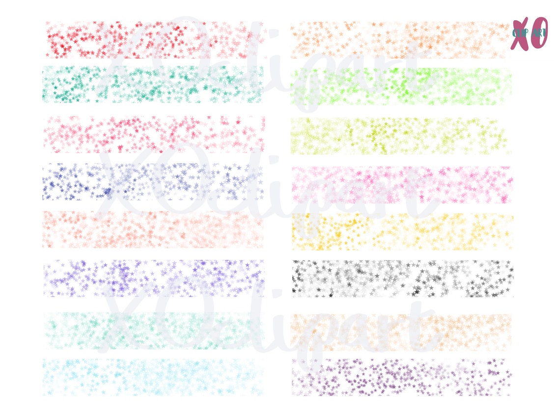 Stars Confetti Borders Clipart Pack of 16 Pngs Etsy
