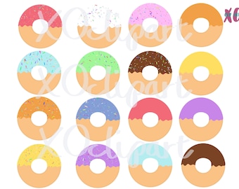 Twenty Donut Clip Art PNGs | Instant Download for Creative Projects
