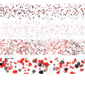 Rode en zwarte confetti banner clip art PNG's