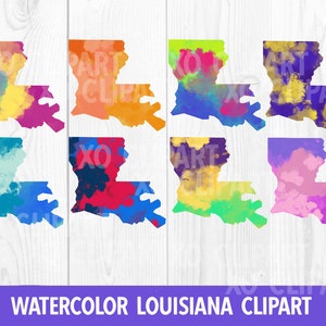 Louisiana Watercolor Clip Art PNGs