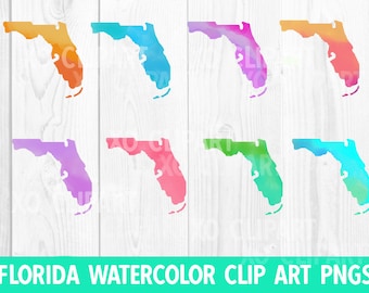 Watercolor Florida Clip Art PNGs