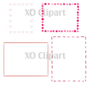 Pink and Red Valentine’s Day Watercolor Doodle Frames
