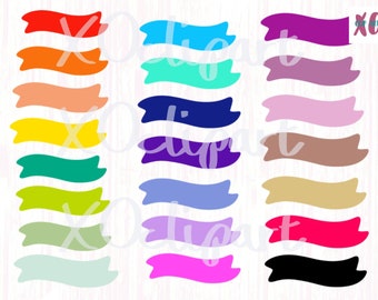 Bundle of 23 Banner Clip Art PNGs