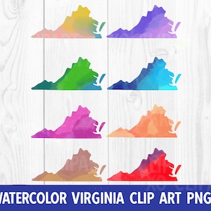 Virginia Watercolor Clip Art PNGs