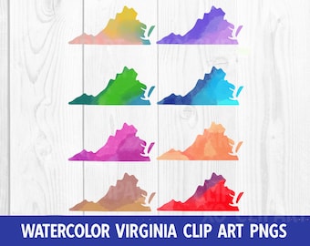 Virginia Watercolor Clip Art PNGs