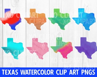 Texas Watercolor Clip Art PNGs