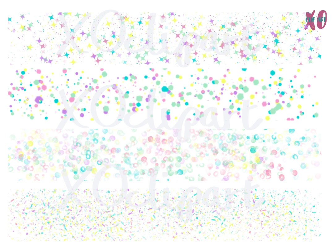 Birthday Cake Confetti Clip Art Pngs Pack of Four - Etsy