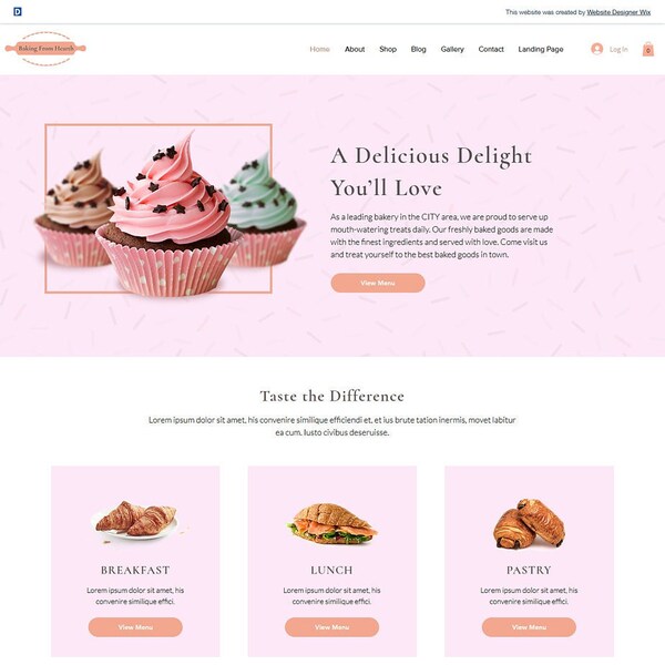Bakery Website Etsy