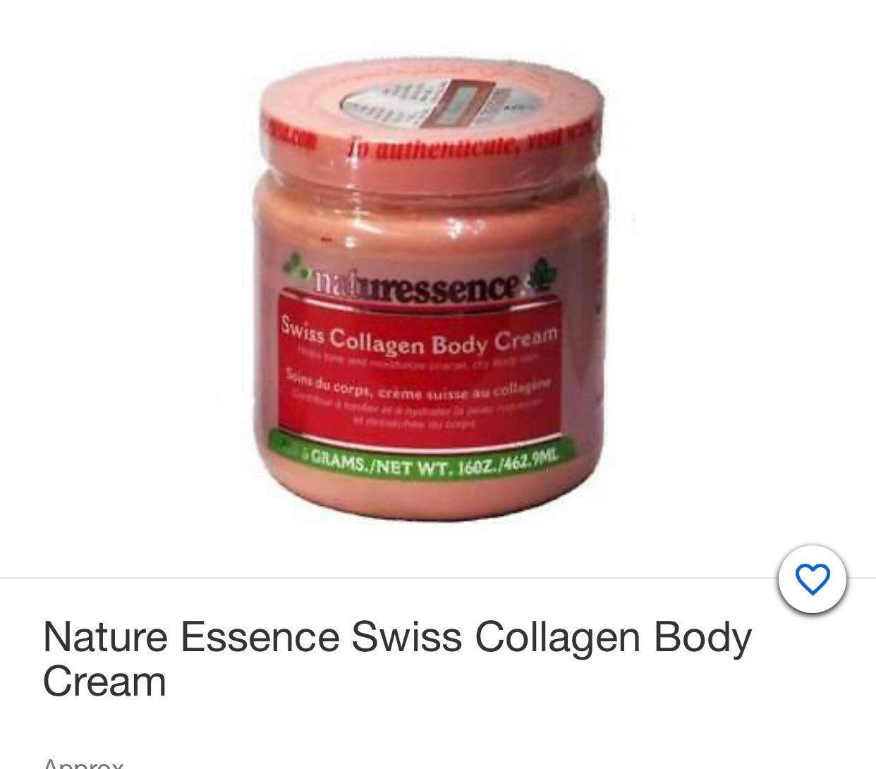 Naturessence Swiss Collagen Body Cream 586ml Etsy Ireland