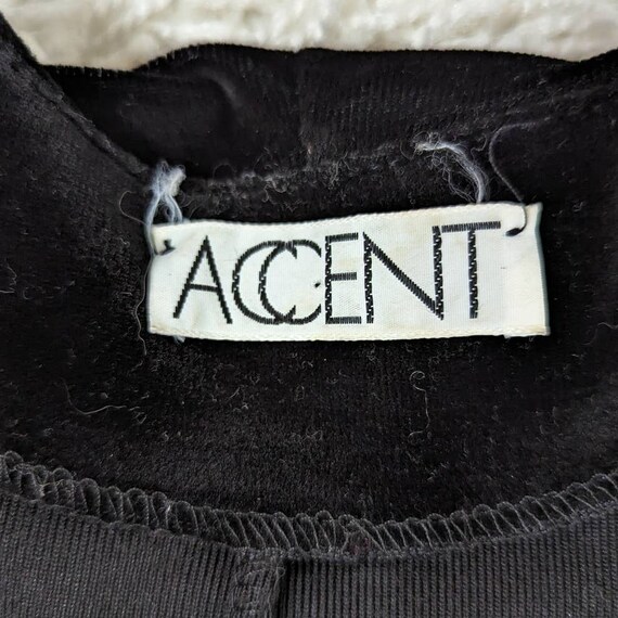 Vintage 1980s Accent Velvet Beaded Blazer Black - image 4