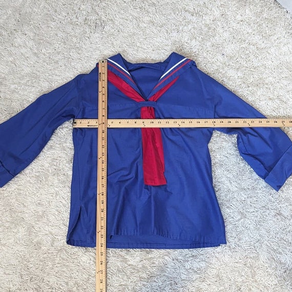 Vintage Handmade Girl Scout Sailor Top Blue Red W… - image 5