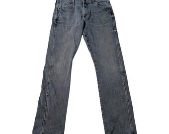 Vintage Y2K Wrangler Retro Slim Straight Jeans Light Wash Denim 30x29