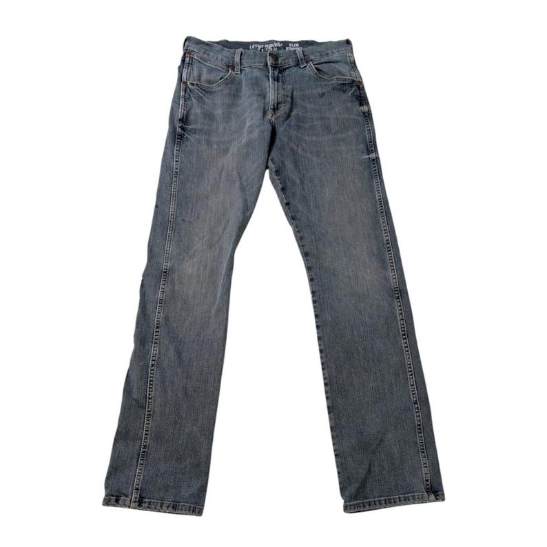 Vintage Y2K Wrangler Retro Slim Straight Jeans Light Wash Denim 30x29 image 1