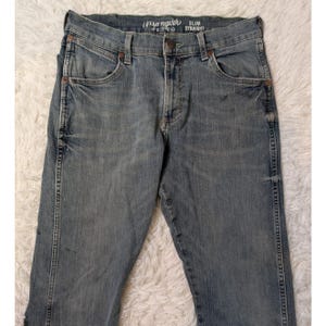 Vintage Y2K Wrangler Retro Slim Straight Jeans Light Wash Denim 30x29 image 8