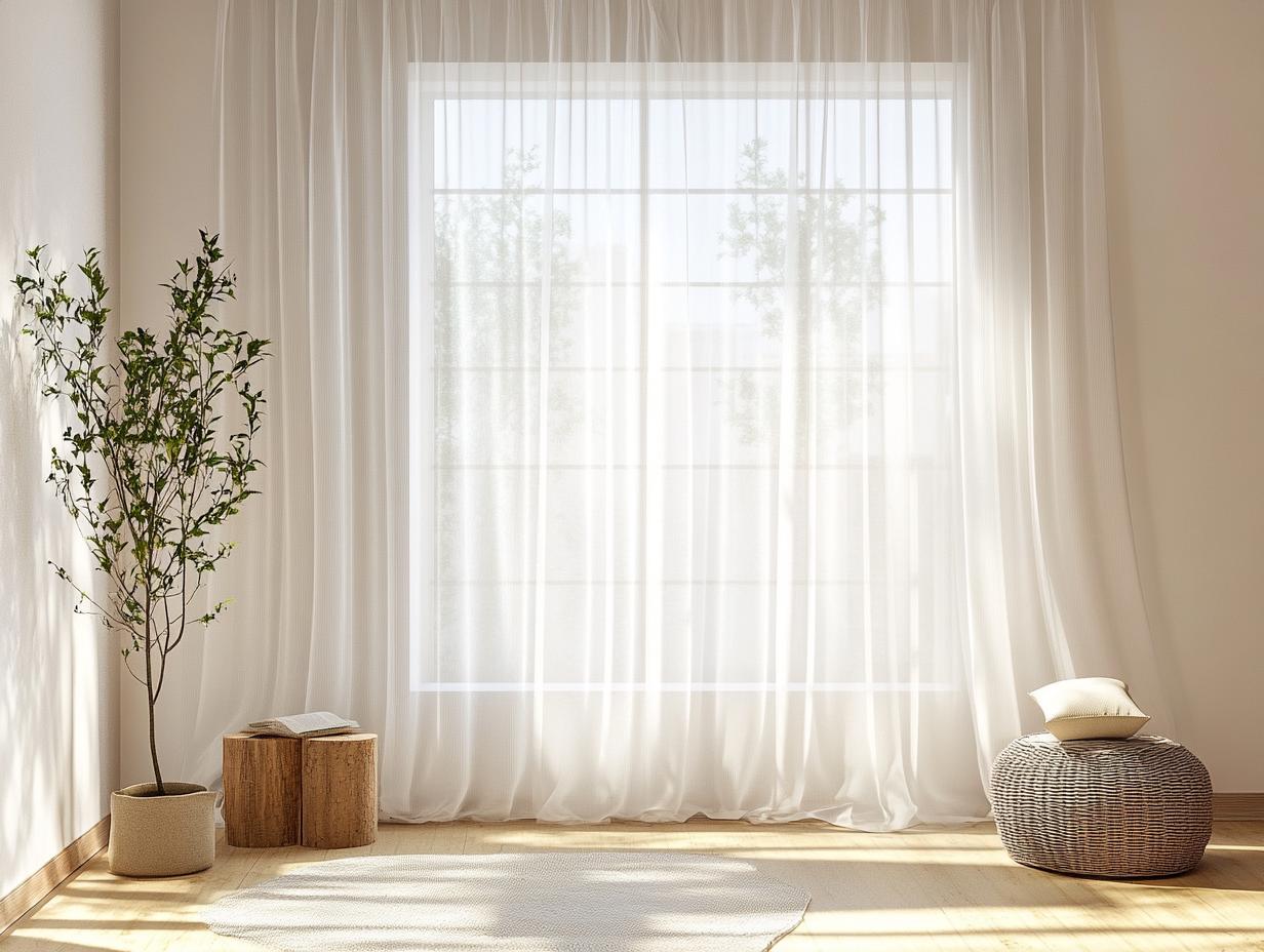 Sheer Curtains, Backlit digital backdrop with a white window and curtains, set in a bright white room