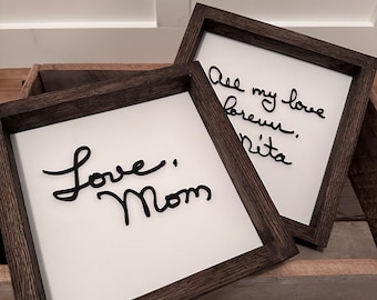 Custom 3D Sign Made from Loved One's Handwriting - 10" x 10" Wood Sign