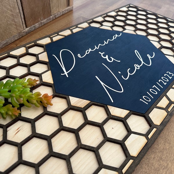 Guest Book Wedding Hexagon Etsy