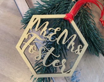 Christmas Ornament Engaged Married Personalized