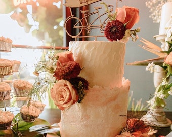 Tandem Bike Wedding Cake Topper