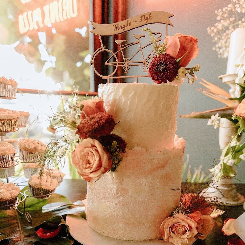 Tandem Bike Wedding Cake Topper image 2