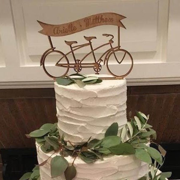 Tandem Bike Wedding Cake Topper