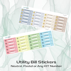 Utility Bill Due Planner Stickers - 3 Sizes to Choose From