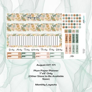 Plum Paper Planner - August KIT-171 Monthly Kit - Florida Summer