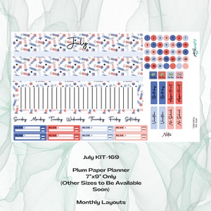 Plum Paper Planner - Juli KIT-169 Monthly Kit - Inbezug auf den Unabhängigkeitstag