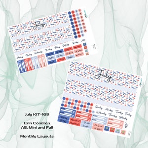 Erin Condren - Juli KIT-169 Monthly Kit - Unabhängigkeitstag