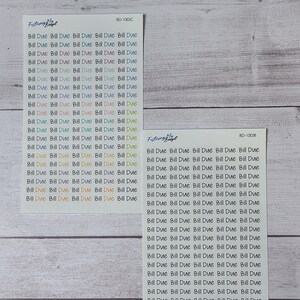 Bill Due Stickers für die Budgetierung