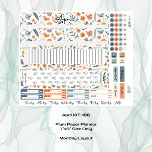 Pruimkleurige papieren planner, maandpakket april KIT-188, lenteochtend