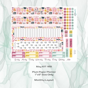 Agenda en papier prune - Kit mensuel de mai-190 KIT - Fête des mères préférée
