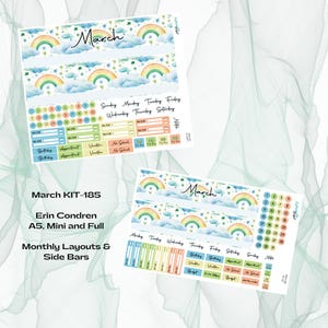 Erin Condren - March KIT-185 Monthly Kit - Rainbow Luck