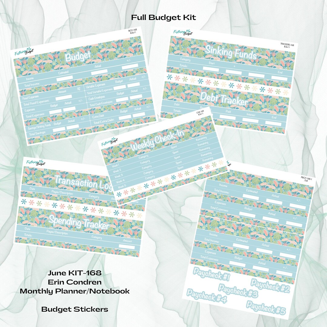 Budget KIT-168 for 7x9 or 8.5x11 Planners/notebooks - Island Time - Etsy