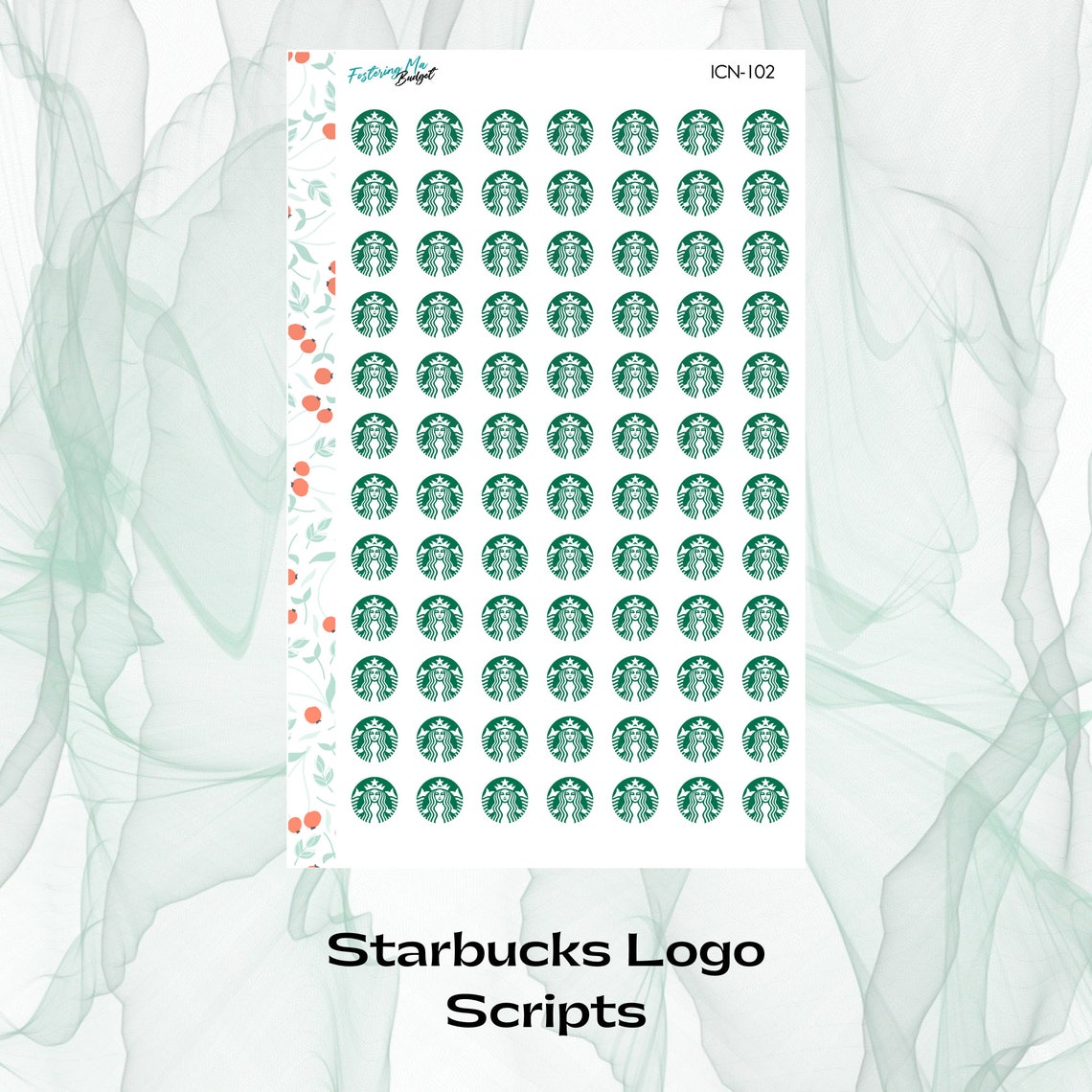 Icn Sticker Example Starbucks Logo Icon Sticker - ICN-102 - Etsy