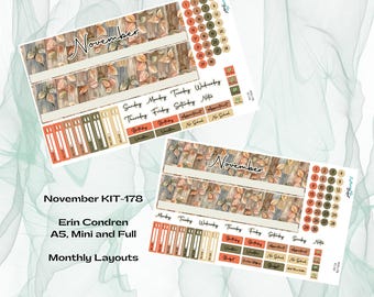 Erin Condren - Kit mensual de noviembre KIT-178 - Plan para el otoño