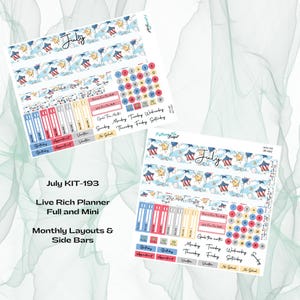 Live Rich Planner - maandkit KIT-193 juli - Independence