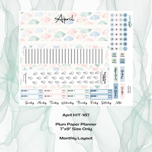Papieren planner pruim: april KIT-187 maandelijks pakket - lenteregenbuien