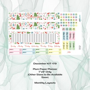 Pruimkleurige papieren planner – maandpakket KIT-179 december – leuk voor de feestdagen